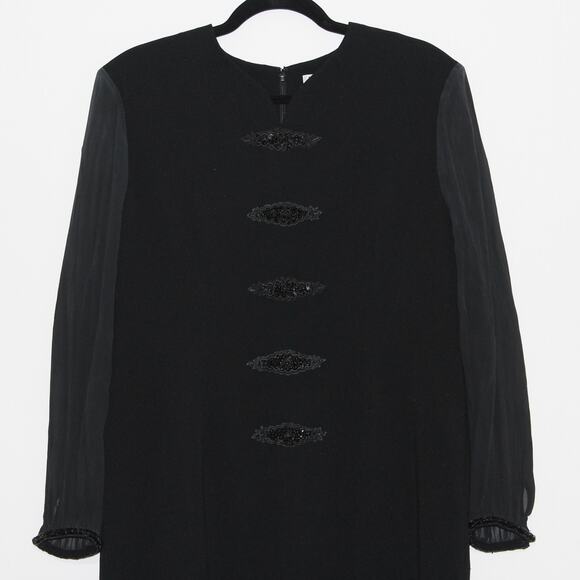 Badgley Mischka Dress Size 16 Black Mini Cocktail Dress - Picture 3 of 7